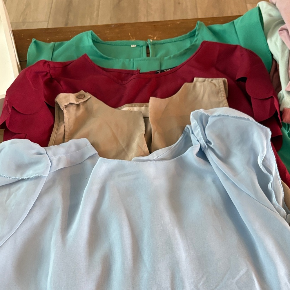 Elegant Women's Blouse Collection - Blue, Beige, Red, Green